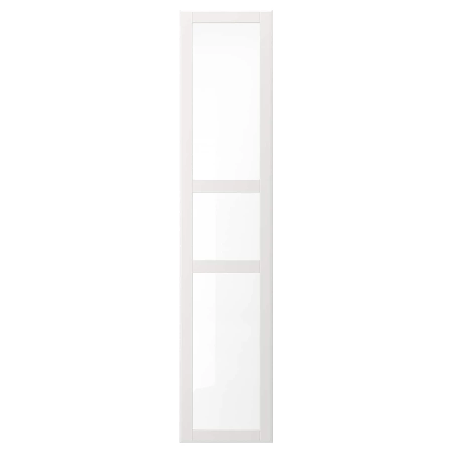 Дверь с петлями - TYSSEDAL  IKEA/  ТИССЕДАЛЬ ИКЕА, 229х50 см,  прозрачный/белый (изображение №1)