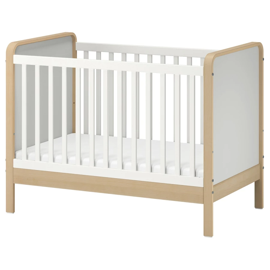 Детская кровать - ÄLSKVÄRD /АLSKVАRD IKEA/ АЛЬСКВАРД ИКЕА,  120х60 см, белый/под беленый дуб (изображение №1)