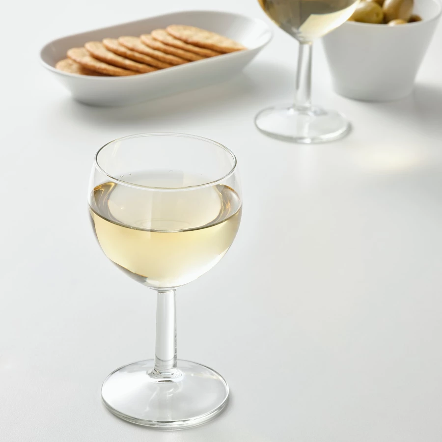 Набор бокалов для вина, 6 шт. - IKEA FÖRSIKTIGT/FORSIKTIGT, 160 мл, прозрачное стекло, ФЕРСИКТИГТ ИКЕА (изображение №3)