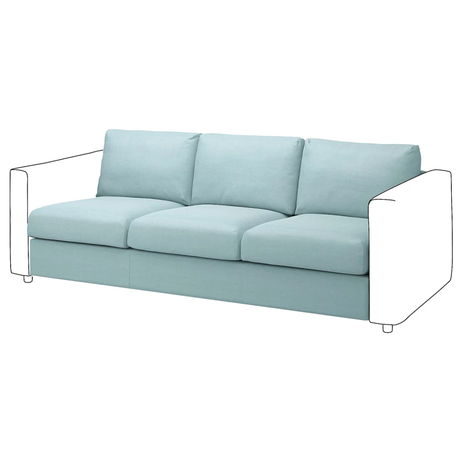 Чехол для 3-местной секции дивана - IKEA VIMLE/ВИМЛЕ ИКЕА , голубой (изображение №1)