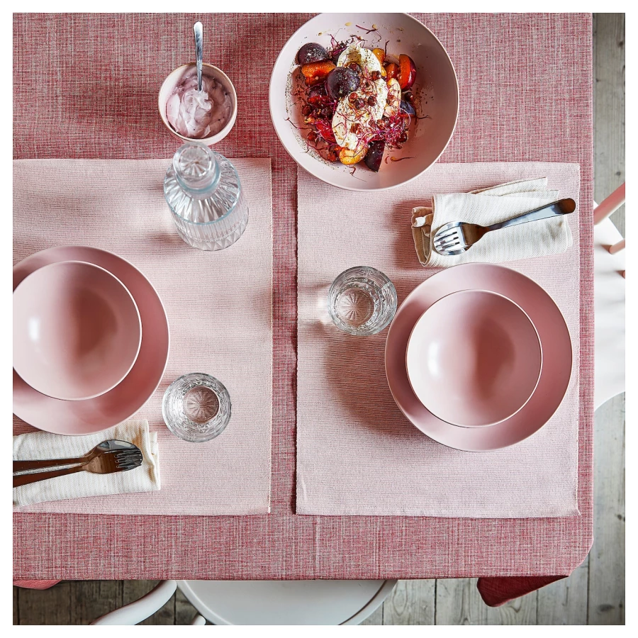 Набор тарелок, 4 шт. - IKEA FÄRGKLAR/FARGKLAR, 23 см, светло-розовый, ФЭРГКЛАР ИКЕА (изображение №4)