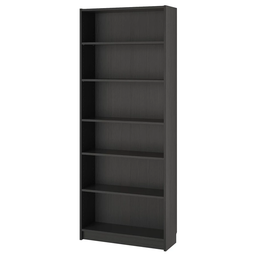Открытый книжный шкаф - IKEA BESTÅ/BESTA, 28x80x202 см, чёрный, БЕСТО ИКЕА (изображение №1)
