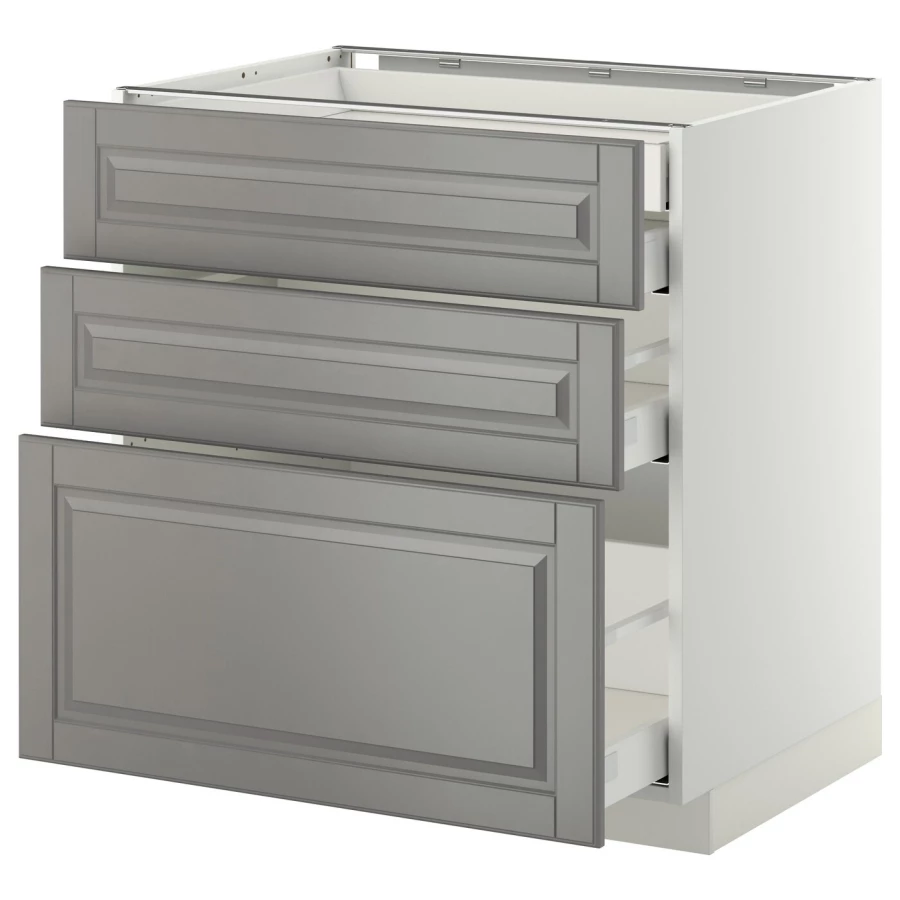 Напольный шкаф - IKEA METOD MAXIMERA, 88x62x80см, белый/серый, МЕТОД МАКСИМЕРА ИКЕА (изображение №1)