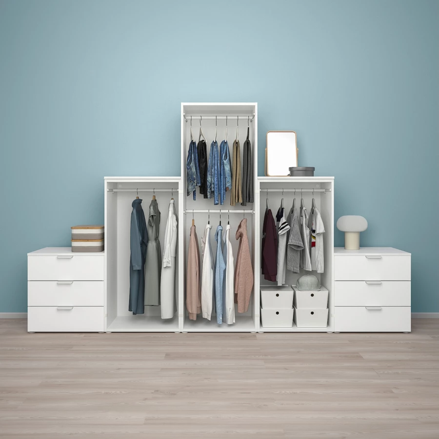 Платяной шкаф - PLATSA/FONNES/IKEA/ ПЛАТСА/ФОННЕС ИКЕА,300x57x181 см, белый (изображение №3)