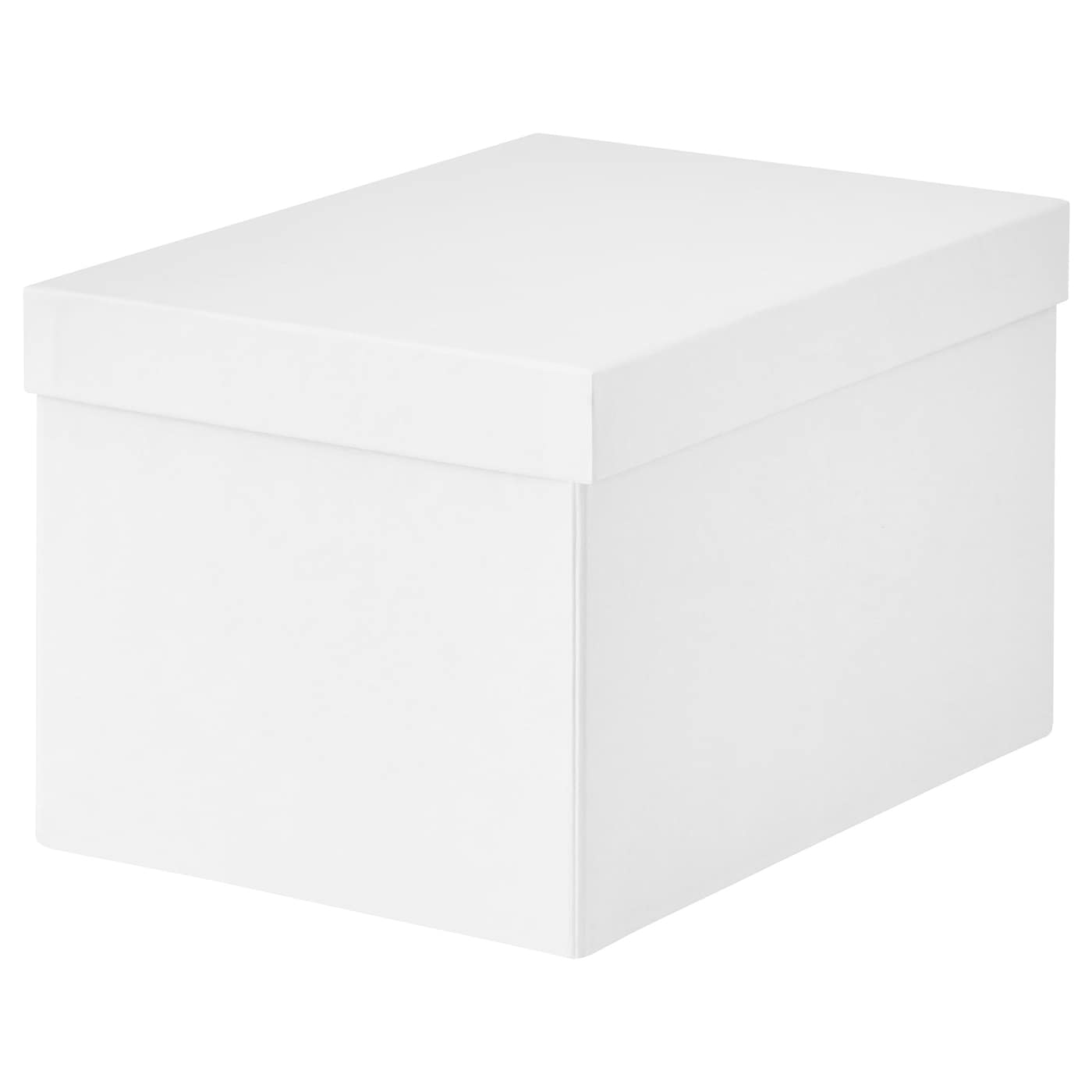 Коробка с крышкой - TJENA IKEA/ ТЬЕНА ИКЕА ,18х25х15 см,  белый