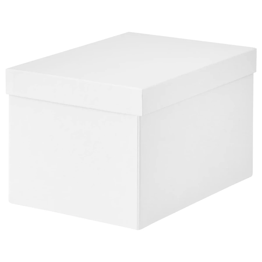 Коробка с крышкой - TJENA IKEA/ ТЬЕНА ИКЕА ,18х25х15 см,  белый (изображение №1)