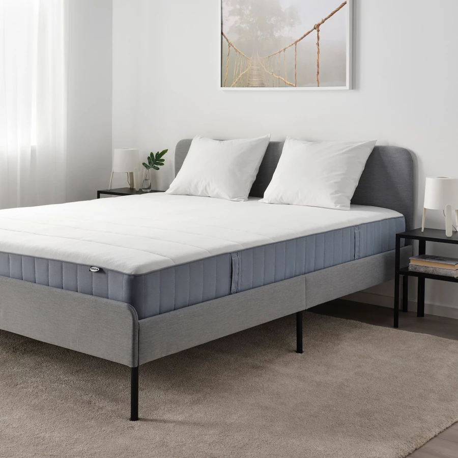 Матрас для двуспальной кровати - VESTERÖY IKEA/ ВЕСТЕРОЙ ИКЕА, 160х200 см, белый (изображение №8)