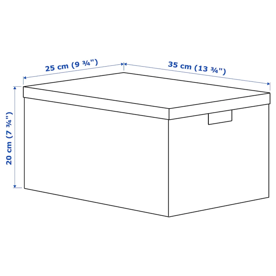 Контейнер с крышкой- TJENA IKEA/ ТЬЕНА ИКЕА,  25x35x20 см, бело-сиреневый (изображение №5)