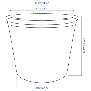 Второе фото. Горшок цветочный - IKEA KÖRSBÄRSBJÖRK/КЁРСБЭРСБШЁРК ИКЕА, 24 см, серо-зеленый