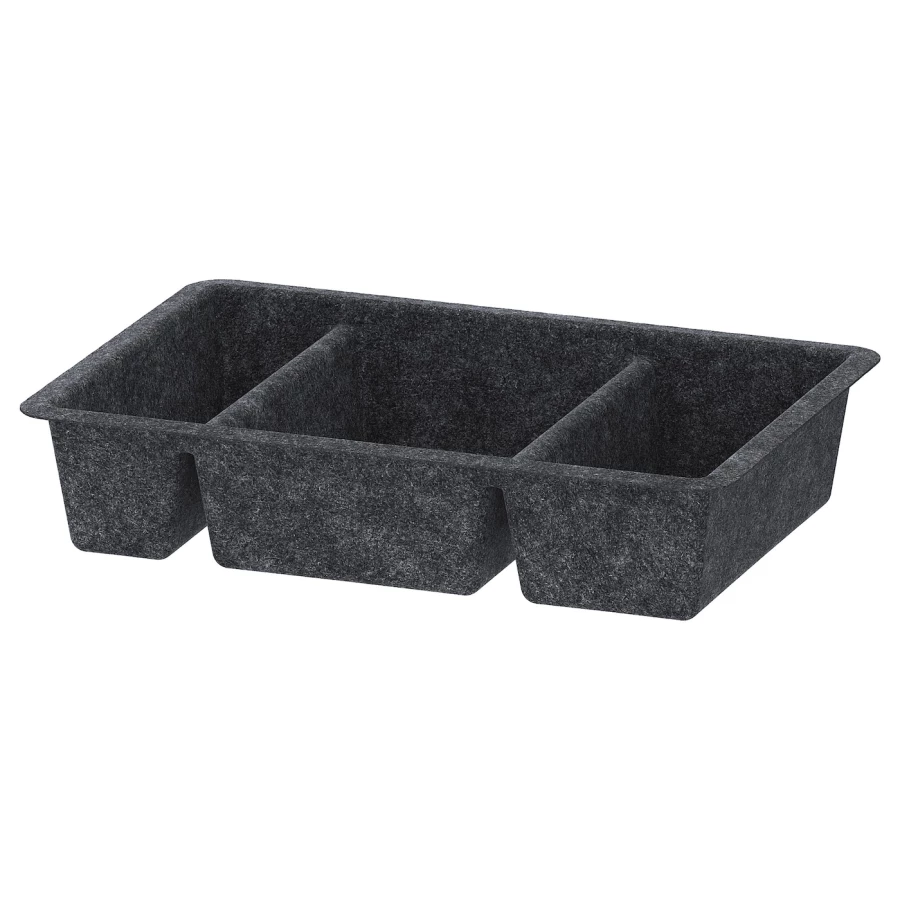 Коробка с отделениями - RAGGISAR IKEA/ РАГГИСАР ИКЕА, 20х30 см, серый (изображение №1)