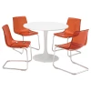 Кухонный стол - DOCKSTA/TOBIAS IKEA/ ДОКСТА/ТОБИАС ИКЕА, 103 см, белый/оранжевый