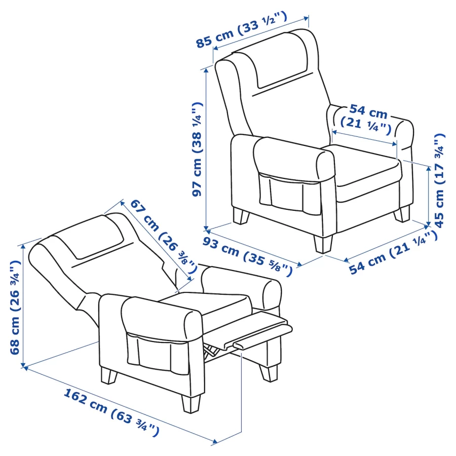 Кресло - IKEA MUREN, 85х94х97 см, черный, МУРЭН ИКЕА (изображение №7)