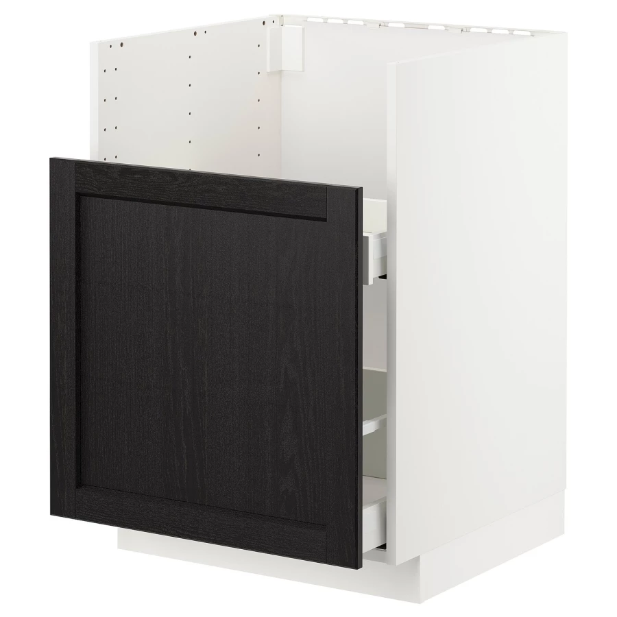 Напольный шкаф - METOD IKEA/ МЕТОД ИКЕА,  60х88 см, белый/черный (изображение №1)