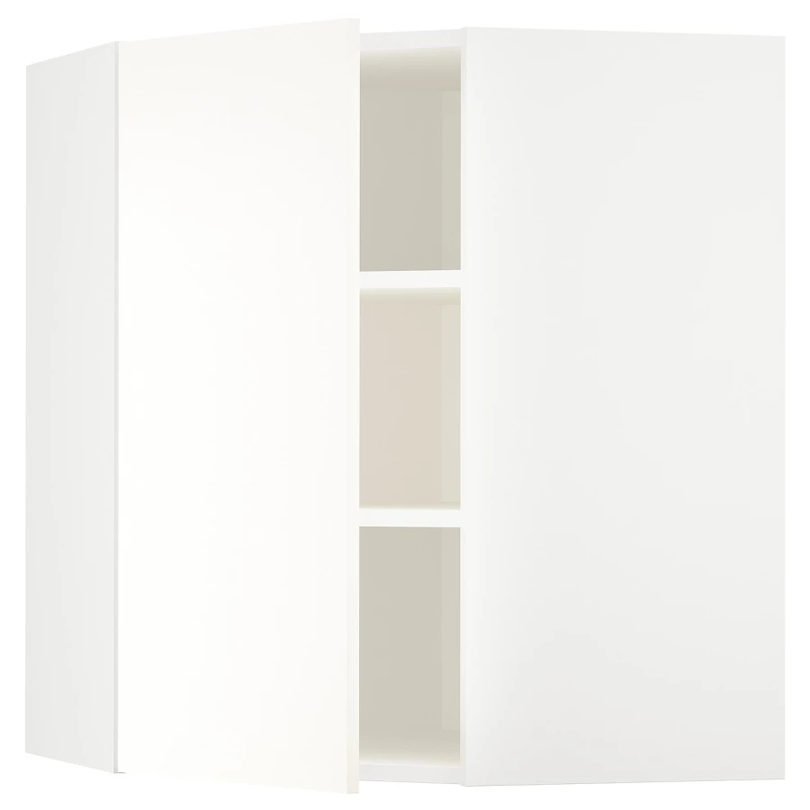 Угловой навесной шкаф с полками - METOD  IKEA/  МЕТОД ИКЕА, 80х68 см, белый/кремовый (изображение №1)