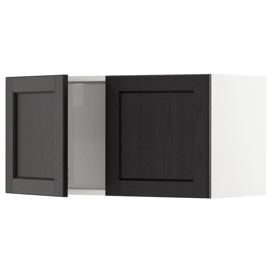 Навесной шкаф - METOD IKEA/ МЕТОД ИКЕА, 80х40 см, черный/белый (изображение №1)