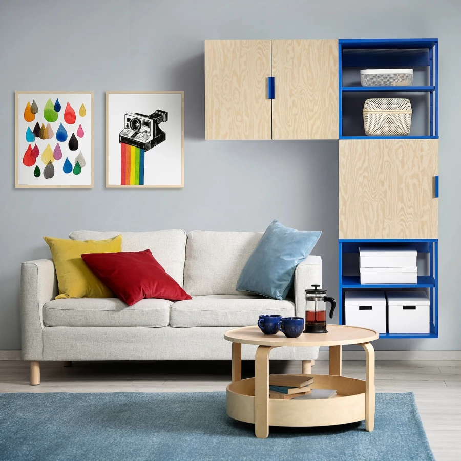 Стеллаж - IKEA PLATSA, 140х42х182 см, белый/синий, ПЛАТСА ИКЕА (изображение №3)