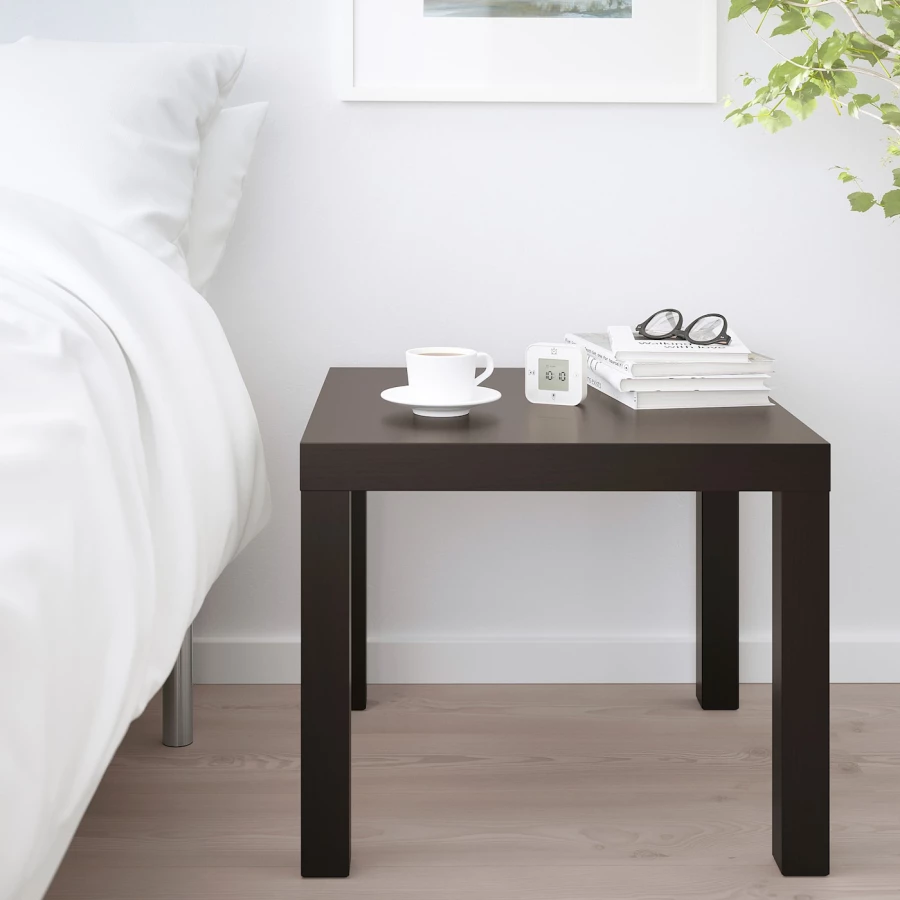 Приставной столик - IKEA LACK/ЛАКК ИКЕА, 55x55х45 см, коричневый (изображение №3)