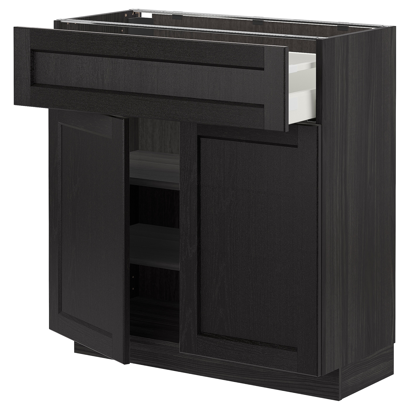 Напольный кухонный шкаф  - IKEA METOD MAXIMERA, 80x37x80см, черный, МЕТОД МАКСИМЕРА ИКЕА