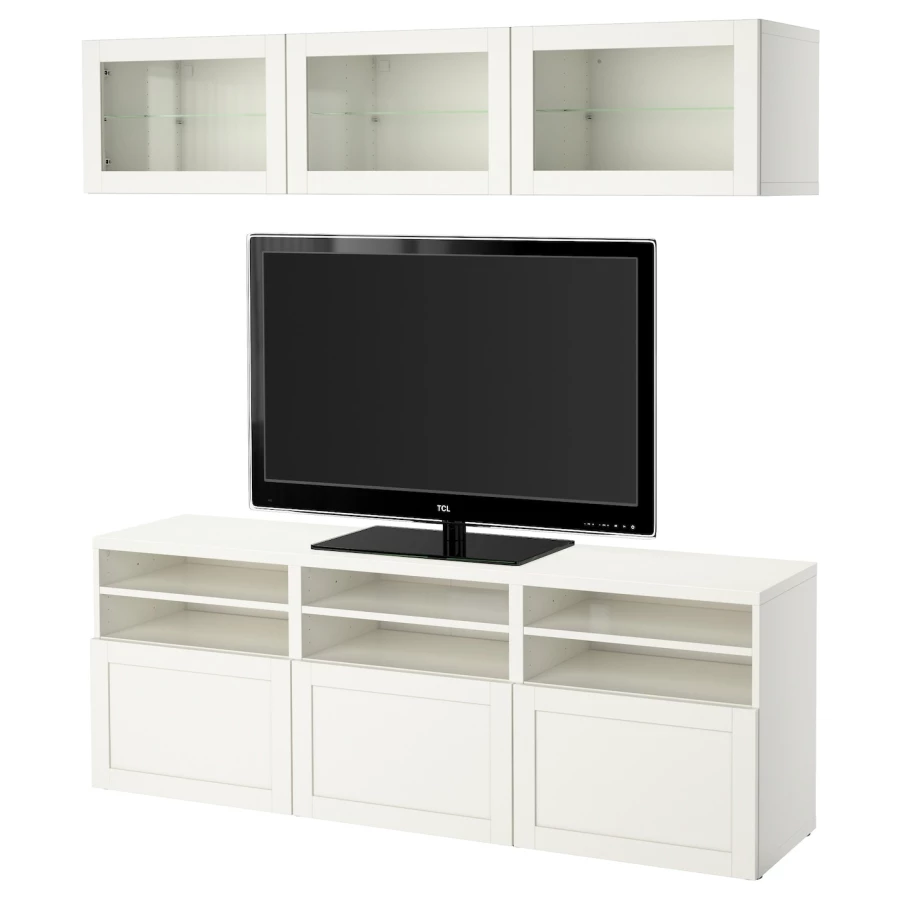Комбинация для хранения ТВ - IKEA BESTÅ/BESTA, 192x42x180см, белый, БЕСТО ИКЕА (изображение №1)