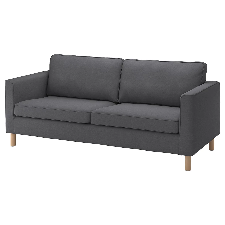 3-местный диван - IKEA PÄRUP/PARUP, 80x206см, черный, ПАРУП ИКЕА (изображение №1)