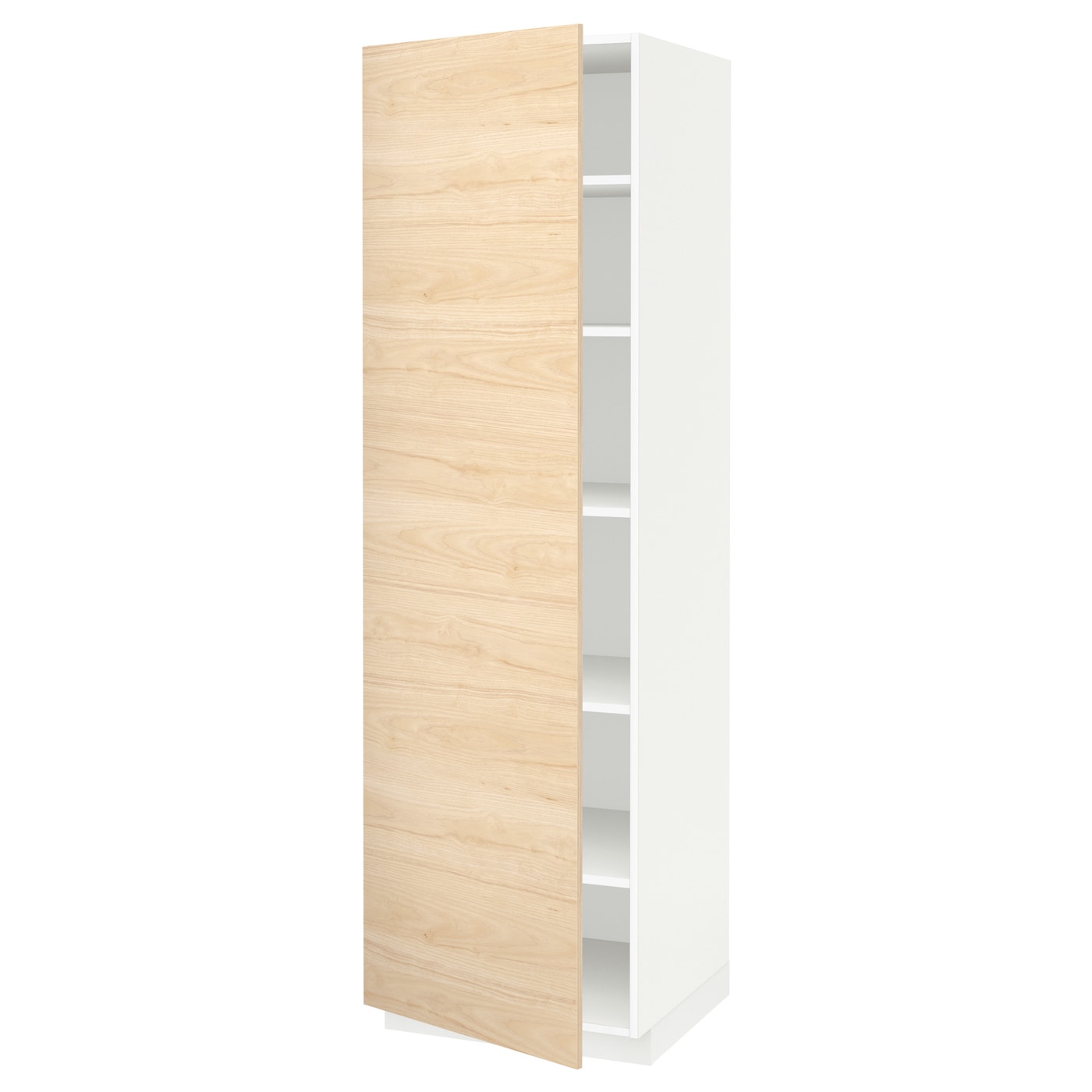 Высокий кухонный шкаф с полками - IKEA METOD/МЕТОД ИКЕА, 200х60х60 см, белый/под беленый дуб