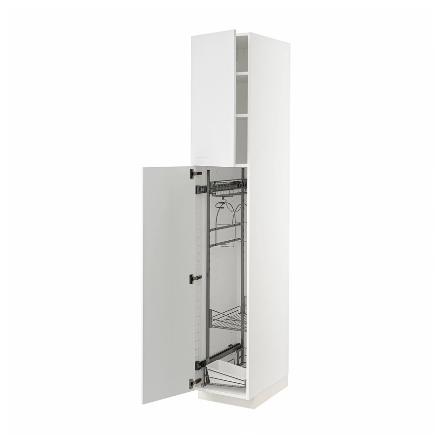 Высокий шкаф/бытовой - IKEA METOD/МЕТОД ИКЕА, 220х60х40 см, белый (изображение №1)