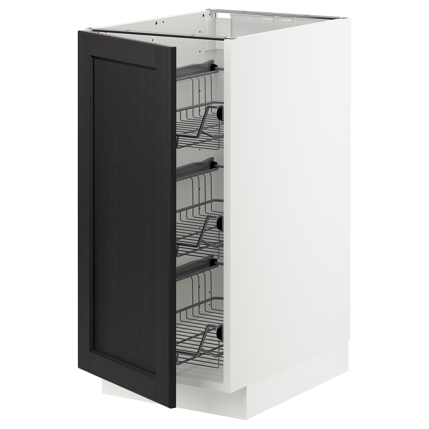 Напольный кухонный шкаф  - IKEA METOD, 88x62x40см, белый/черный, МЕТОД ИКЕА