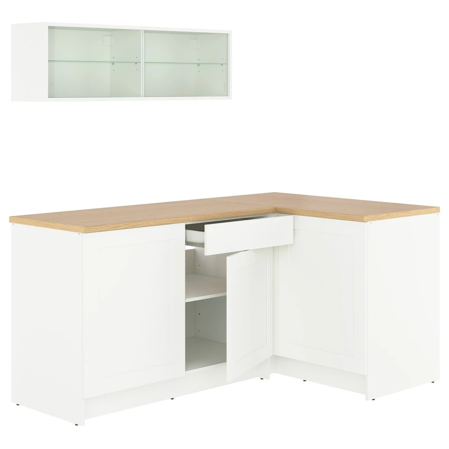 Комбинация кухонная прямая -  KNOXHULT IKEA/ КНОКСХУЛЬТ ИКЕА, белый/под беленный дуб (изображение №1)