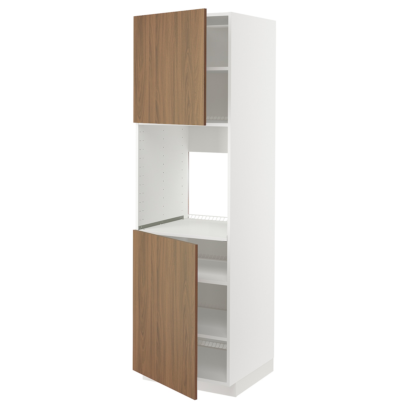Высокий кухонный шкаф с полками - IKEA METOD/МЕТОД ИКЕА, 200х60х60 см, белый/коричневый