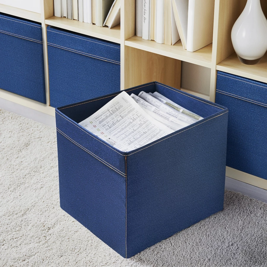 Коробка - DRÖNA/ DRОNA IKEA/ ДРЕНА ИКЕА, 33х33 см, синий (изображение №2)