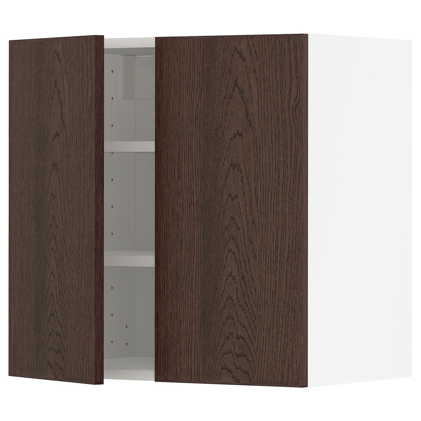 Навесной шкаф с полкой - METOD IKEA/ МЕТОД ИКЕА, 60х60 см,  белый/коричневый