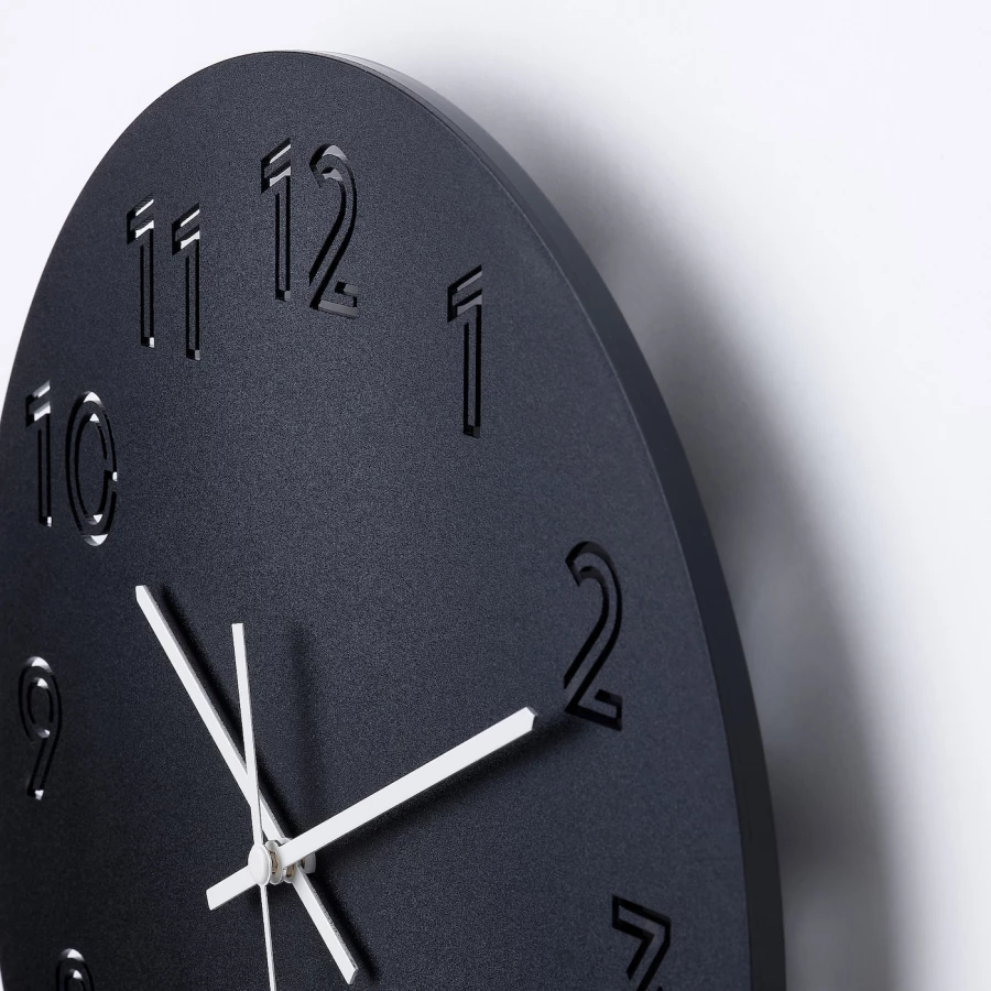 Настенные часы - IKEA TUNNIS/ТУННИС ИКЕА, 30 см, чёрные (изображение №4)