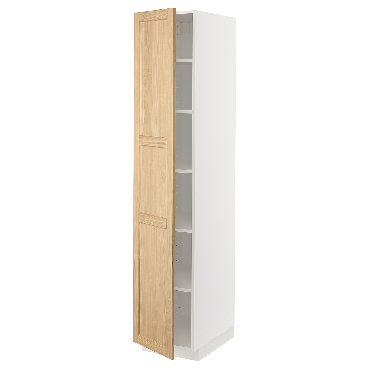 Высокий кухонный шкаф с полками - IKEA METOD/МЕТОД ИКЕА, 200х60х40 см, белый/светло-коричневый