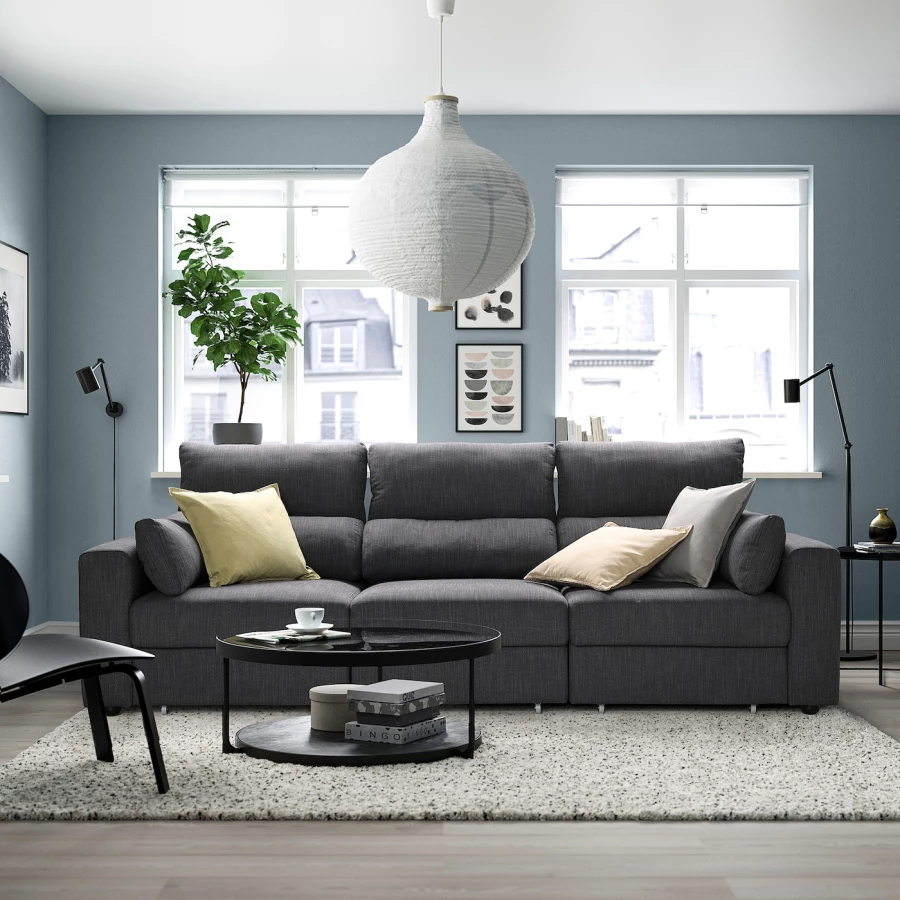 3-местный диван - IKEA ESKILSTUNA/ЭСКИЛЬСТУНА ИКЕА, 100х109х268 см, темно-серый (изображение №3)
