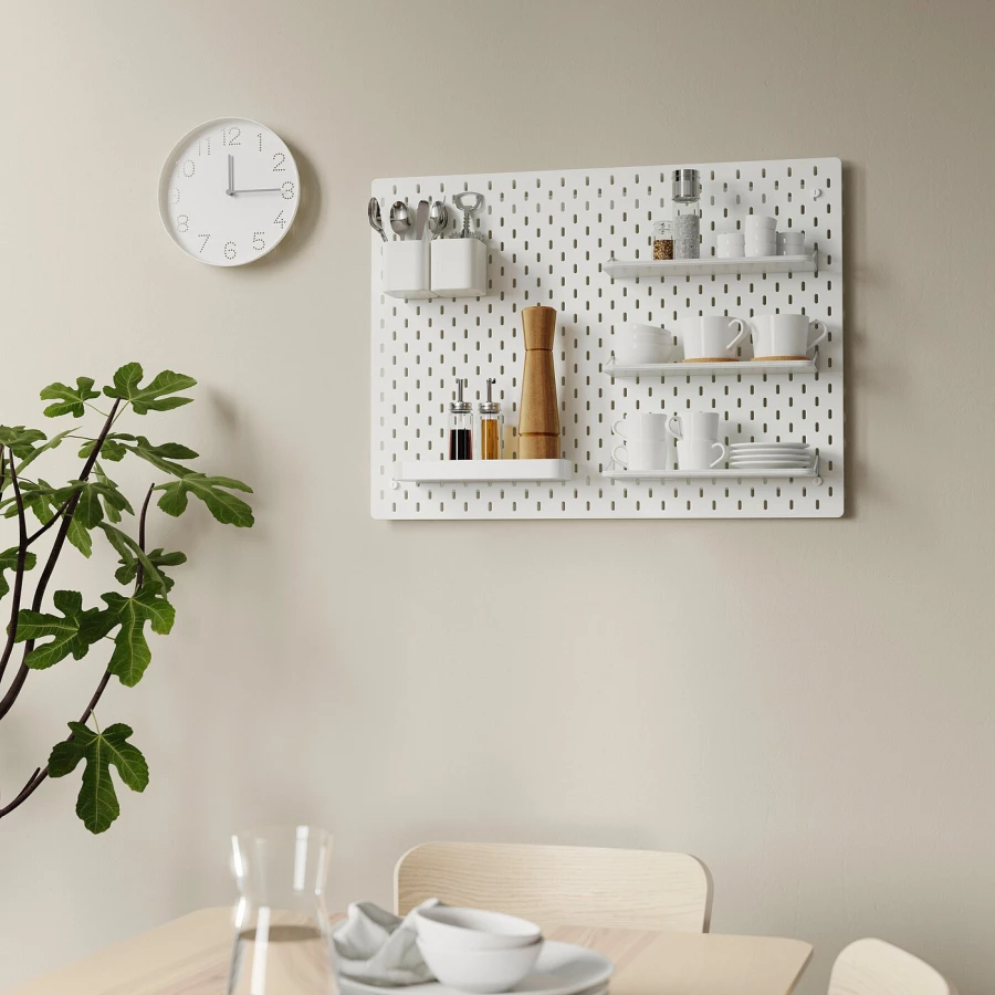 Полка IKEA SKÅDIS/СКОДИС ИКЕА, 32х11 см, белый (изображение №7)