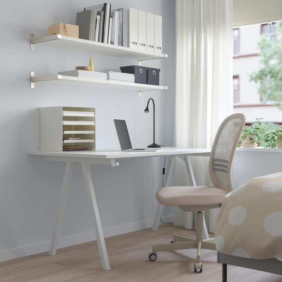 Письменный стол - IKEA TROTTEN, 140х80 см, белый, ТРОТТЕН ИКЕА (изображение №5)
