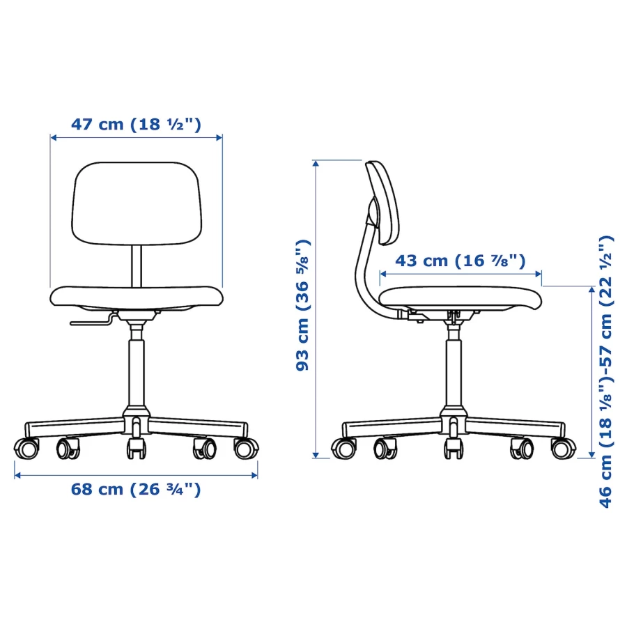 Комбинация: стол, кресло и шкаф - IKEA HAUGA/BLECKBERGET, 100х45 см, 116х70х41 см, серый, ХАУГА/БЛЕКБЕРГЕТ ИКЕА (изображение №4)