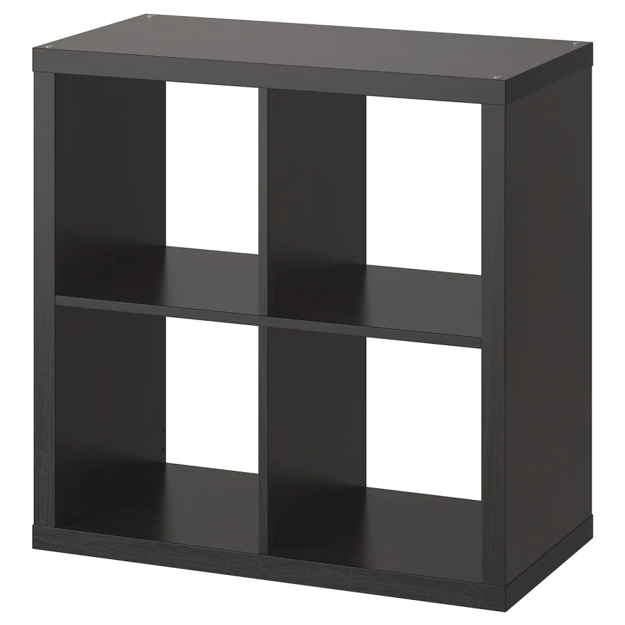 Стеллаж 4 ячейки - IKEA KALLAX, 77х77 см, черный, КАЛЛАКС ИКЕА (изображение №1)