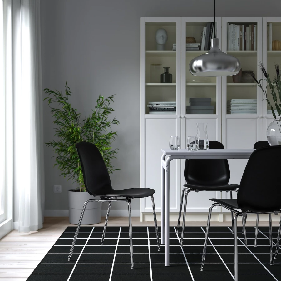 Стул - IKEA LIDАS/SEFAST/LIDAS, 87х52х50 см,черный/металлик, ИКЕА (изображение №3)