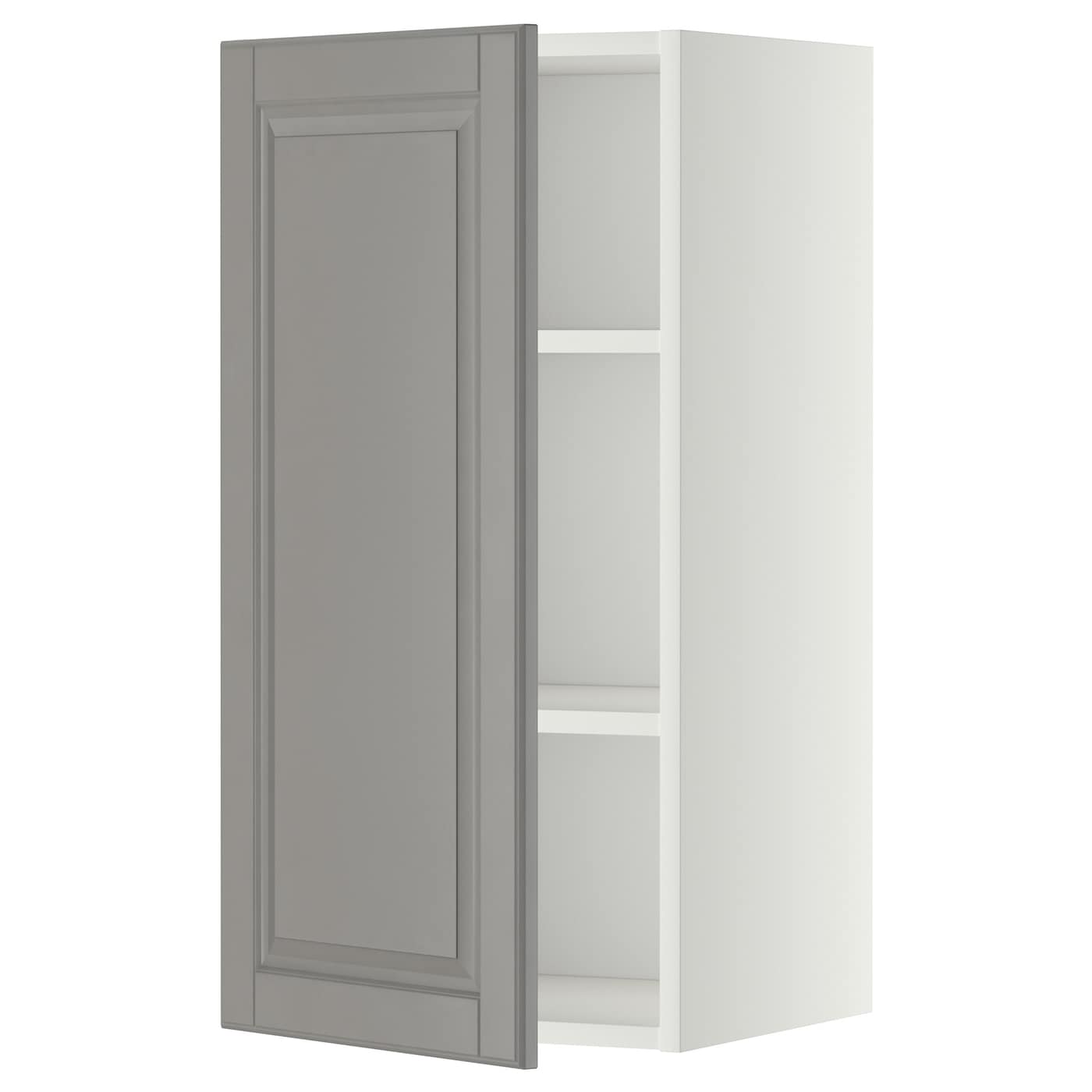Навесной шкаф с полкой - METOD IKEA/ МЕТОД ИКЕА, 80х40 см, белый/серый