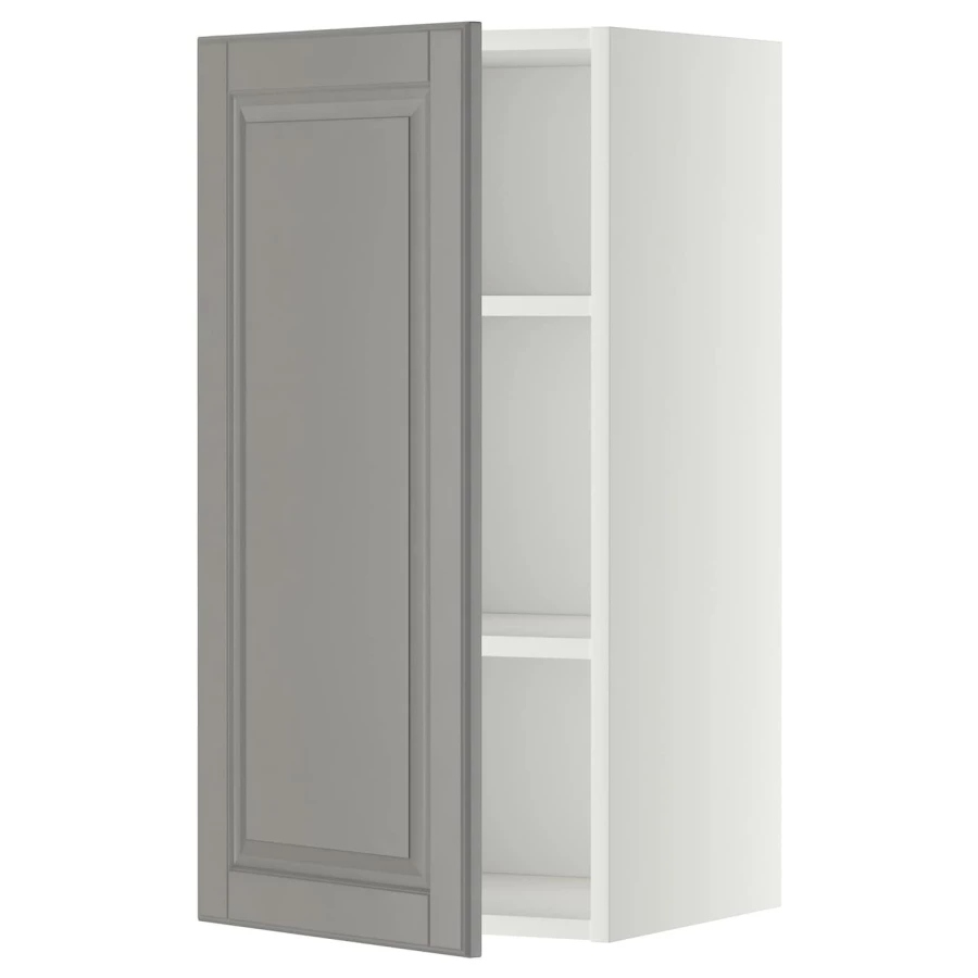 Навесной шкаф с полкой - METOD IKEA/ МЕТОД ИКЕА, 80х40 см, белый/серый (изображение №1)