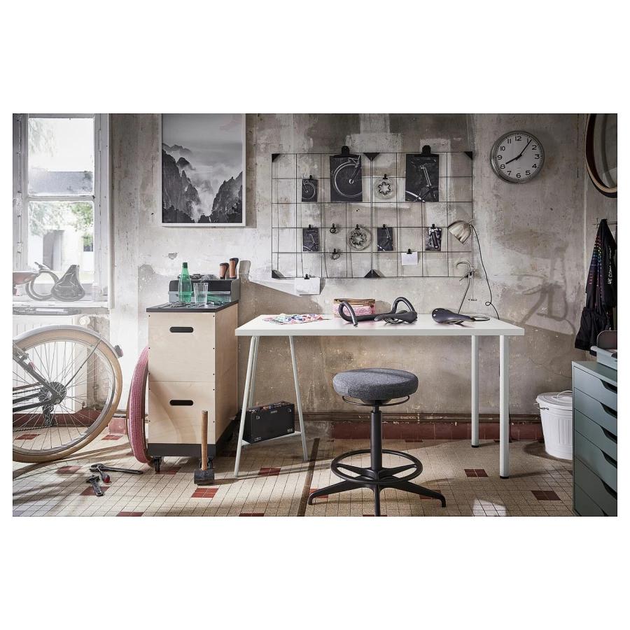Письменный стол - IKEA LAGKAPTEN/TILLSLAG, 140х60 см, белый, ЛАГКАПТЕН/ТИЛЛЬСЛАГ ИКЕА (изображение №6)