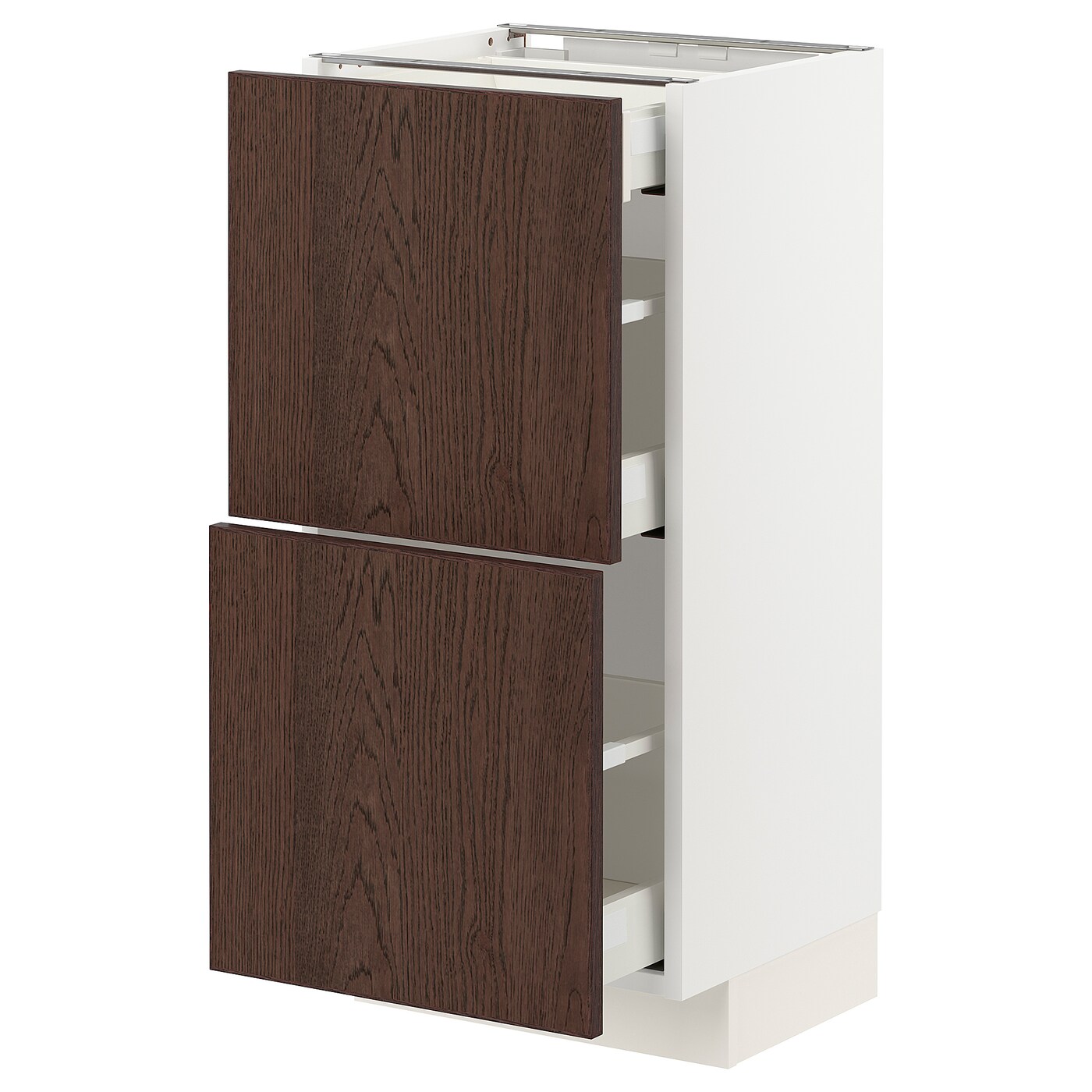 Напольный кухонный шкаф  - IKEA METOD MAXIMERA, 88x39,2x40см, белый/коричневый, МЕТОД МАКСИМЕРА ИКЕА