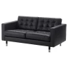 2-местный кожаный диван - IKEA LANDSKRONA, 78x89x164см, черный, кожа, ЛАНДСКРОНА ИКЕА