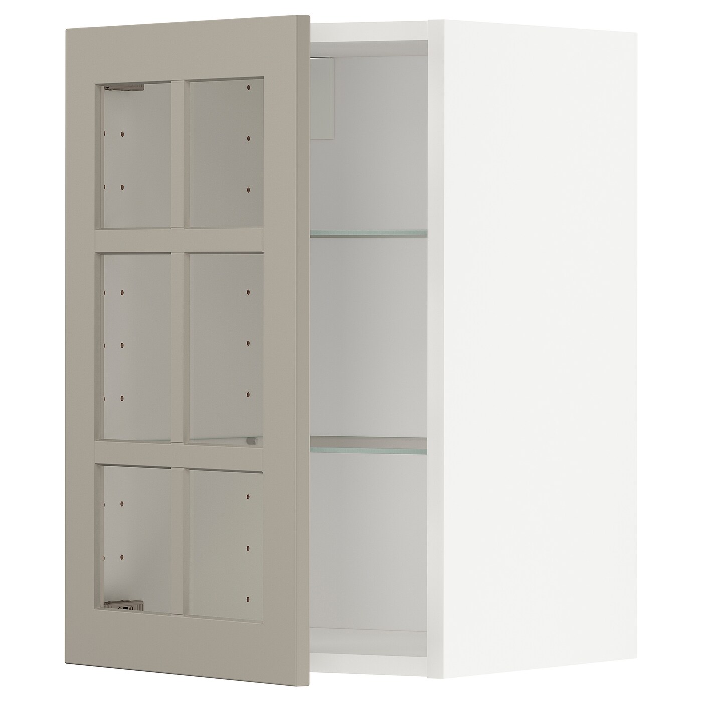 Шкаф со стеклянными дверцами  - METOD  IKEA/  МЕТОД ИКЕА, 60х40 см, белый/бежевый