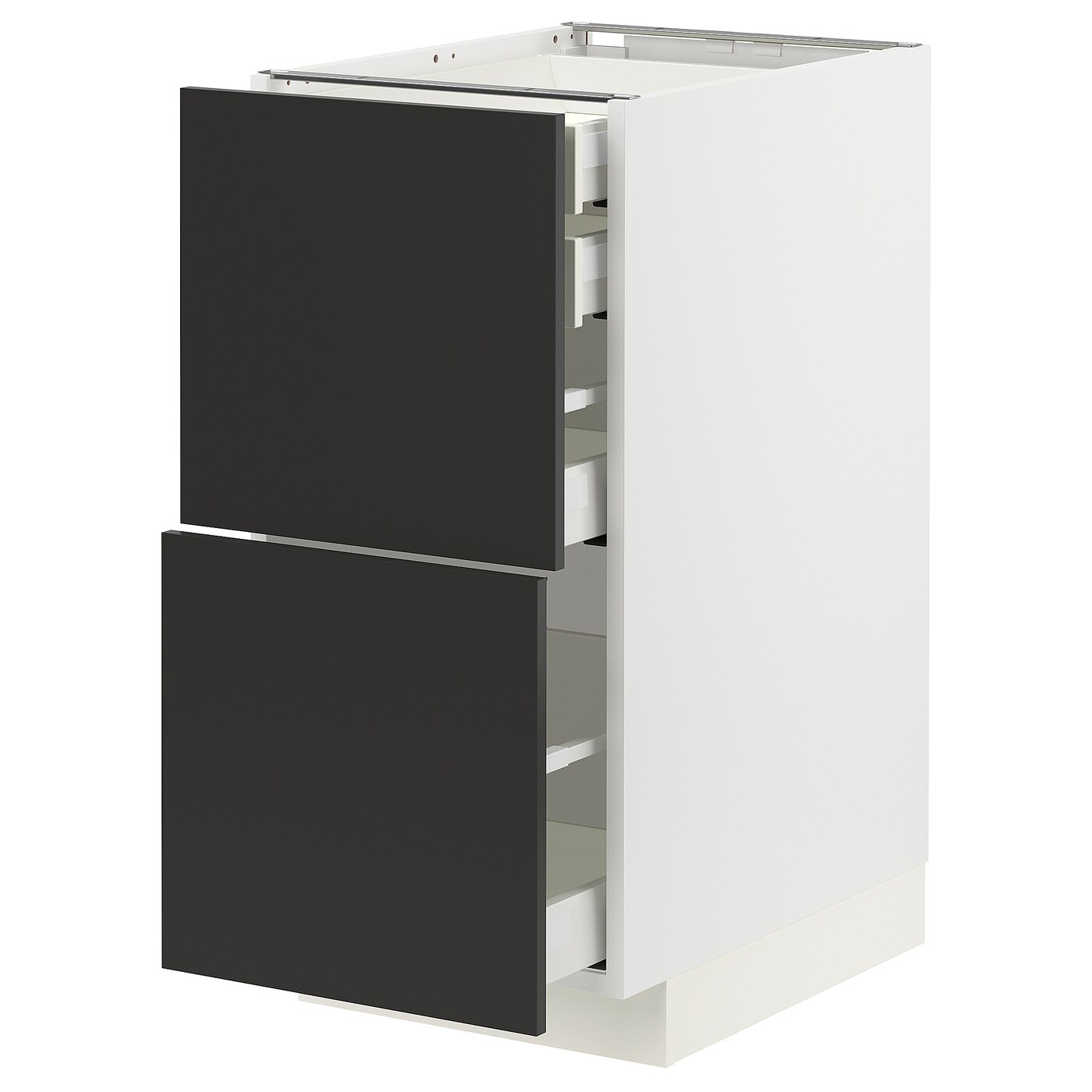 Напольный кухонный шкаф  - IKEA METOD MAXIMERA, 88x62x40см, белый/черный, МЕТОД МАКСИМЕРА ИКЕА