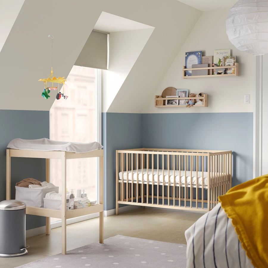 Кровать для новорожденных - IKEA SNIGLAR, 60x120 см, серый, СНИГЛАР ИКЕА (изображение №5)