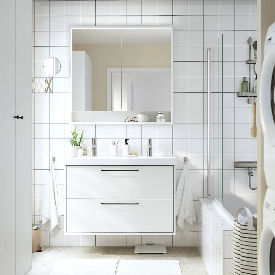 Тумба для ванной  - HAVBÄCK / ORRSJÖN/  HAVBАCK / ORRSJОN IKEA/ХАВБЕК / ОРРДЖЕН ИКЕА, 70х102 см, белый (изображение №2)