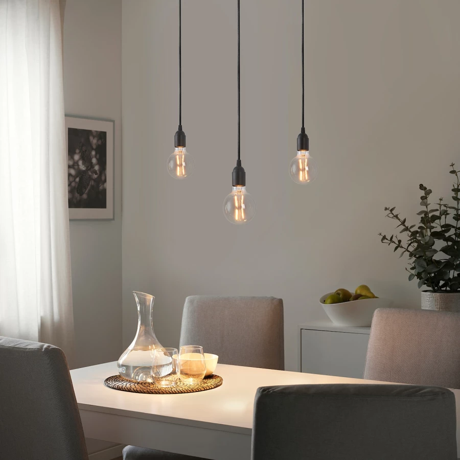 Подвесной светильник - BENGTSBOL IKEA/ БЕНГТСБОЛ ИКЕА,  12 см, черный (изображение №2)