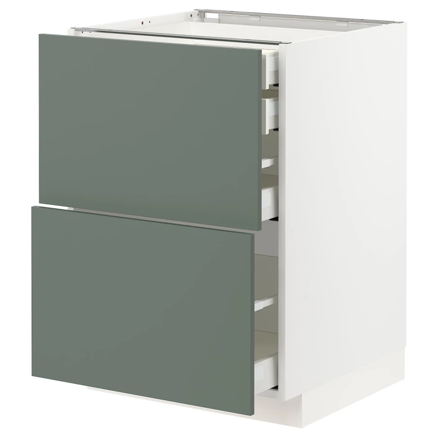 Напольный кухонный шкаф  - IKEA METOD MAXIMERA, 88x62x60см, белый/темно-серый, МЕТОД МАКСИМЕРА ИКЕА (изображение №1)